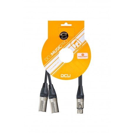Cable XLR H- 2X XLR M Neutrik 30 cm