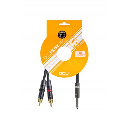 CONEX. AUDIO PRO 6.3 JCK M ST.- 2x RCA M REAN 1m