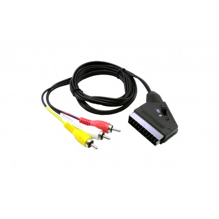 Euroconnector Connection 3XRCA Switched IN-OUT 1.5m