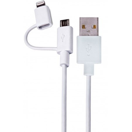 USB Connector - MFI Iphone + Micro USB 1m