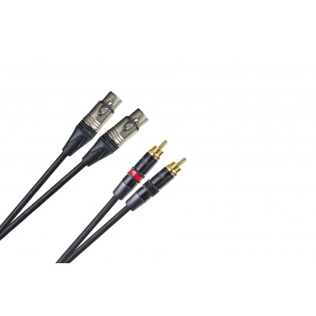 CONEX.AUDIO PRO 2x XLR H NEUTRIK- 2x RCA M REAN 1m